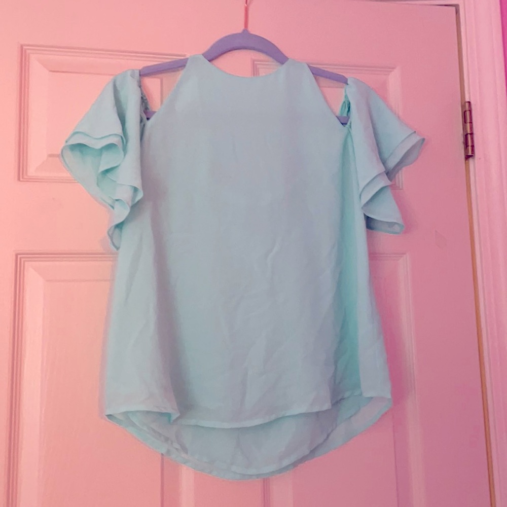 Frock Candy, blue blouse, size small